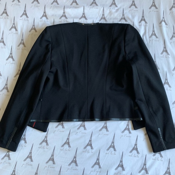 LAURA PETITES BLACK JACKET WITH LEATHER DETAILS SIZE 8 - Picture 2 of 7